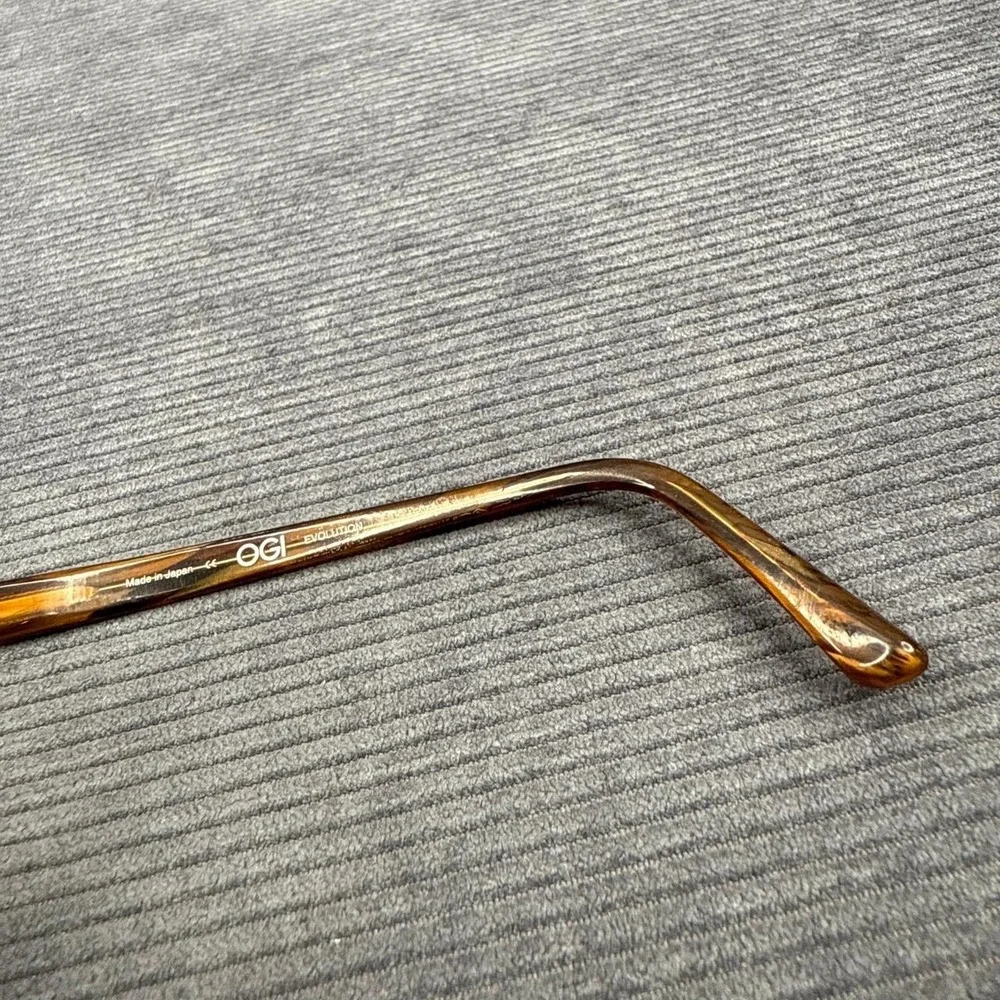 OGI Evolution Eyeglasses 9077/1555 Tortoise Shell Brown Amber Japan 52-16-140